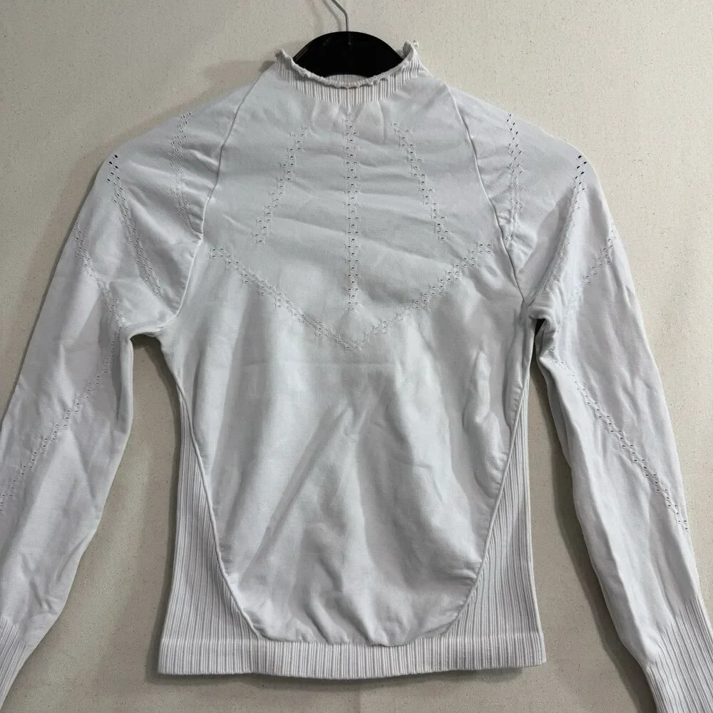 Free People Movement Good Karma Hi-Neck Layer Top White Size Small